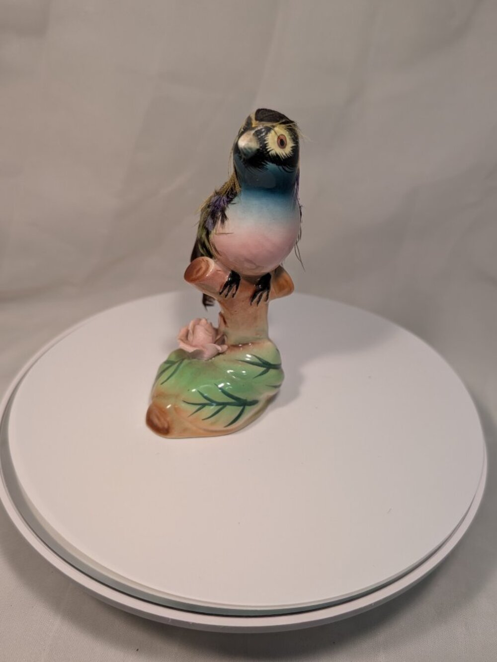 3 Vintage Colorful Ceramic Porcelain Bird Figurines Pair Pheasant Birds In Nest - Picture 8 of 15